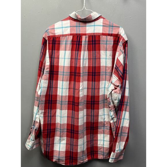 Southern‎ Proper Shirt Mens Large Red Plaid Long Sleeve Button Down Flaw - Picture 2 of 6